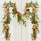 6.6FT Lighted Christmas Garland Prelit with 20 Led Lights, Flocked Garland Decorated with Pine Cones, Red Berry, Battery Operated with Timer for Mantle Stairs, Indoor Outdoor Decorations